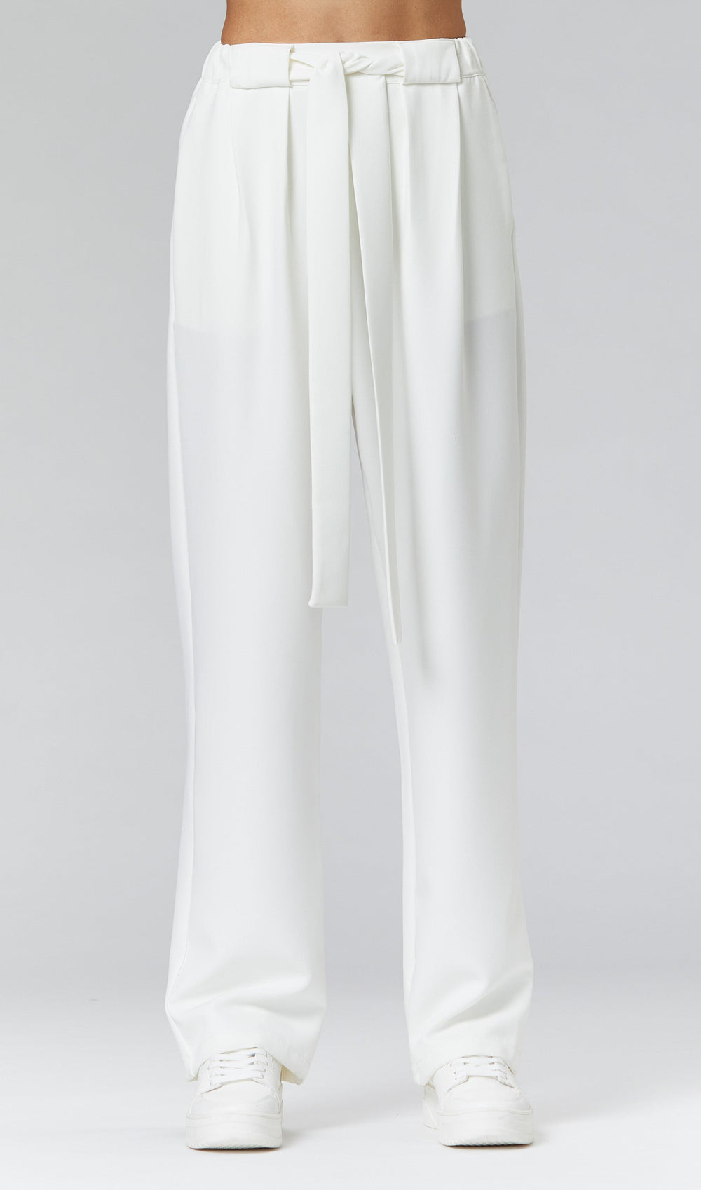 pantaloni largi albi